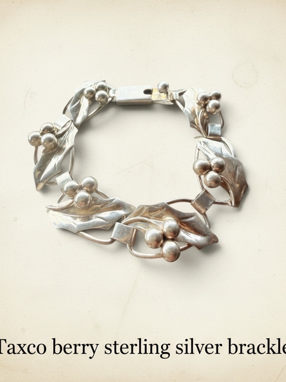 Taxco Sterling Silver Holly Berry Bracelet - Silver stamped - Picture 5 of 5